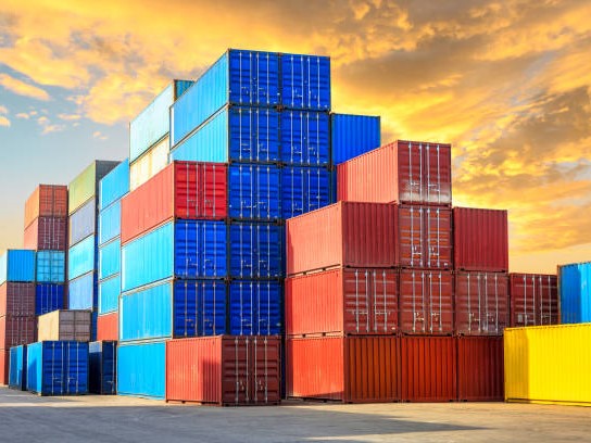 A picture of a shipping containers.